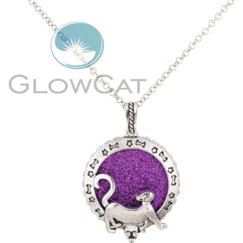 V1300 Dog Circular Aroma Diffuser Necklace Essential Oil Diffuser Magnetic Closure Open Locket Boho Necklace