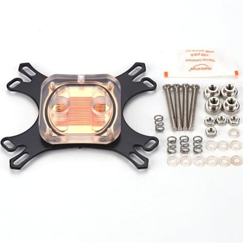 CPU Water Block Water Copper Base Cooling Cooler Computer Cooling Radiator for Intel AMD with Mounting Screws