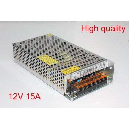 High Quality 10pcs 12V 15A DC 180W Universal Regulated Switching Power Supply 12V 180W LED Driver Fedex / DHL Free shipping