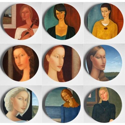 High-Quality Beautiful Wall Plate Roman Zakrzewski Decorative Plate Ceramic Home Living Room Hotel Bar Decorative Art Plate