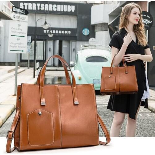 Womens bag new 2021PU leather solid color crossbody shoulder bag trendy fashion big bag handbag diagonal bag