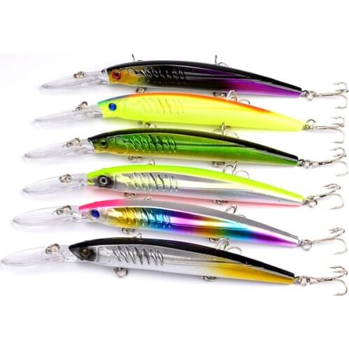 152mm 12.5g Japan Hard Bait Laser Minnow Fishing Lure 6# Hook Deep Sea fishing Wobbler Tackle Crankbait Isca Artificial Bait