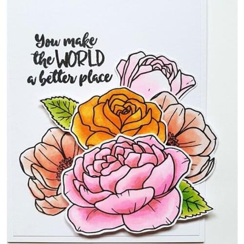 2 Beautiful Flowers Clear Stamps for DIY Scrapbooking DIY Craft Making Decor Transparent Stempels New 2019 Silicone Seal New