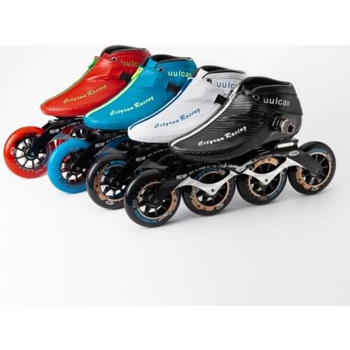 2019 Cityrun Professional Speed Inline Roller Skates for Kids Adult Carbon Fiber 4 Wheel Racing Speed Skating Zip Shoes Patines