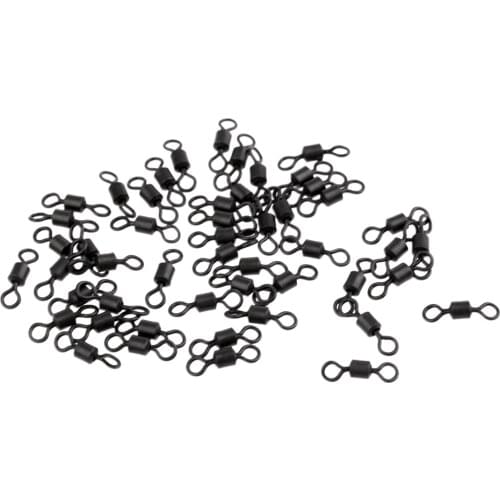 50pcs Copper 4# Round Eye Barrel Rolling Swivels Sea Carp Bream Rig Fishing