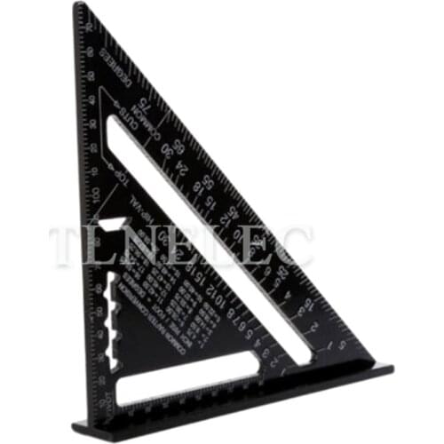 7 Inch Aluminum Profile Black Oxidized Triangle Plate 90 Degree 45 Degree Triangle Ruler Right Angle Ruler