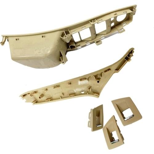 7PCS Car Inner Door Handle Window Lift Switch Armrest Panel Beige BMW 5 Series F10 F18 Right Hand Drive RHD