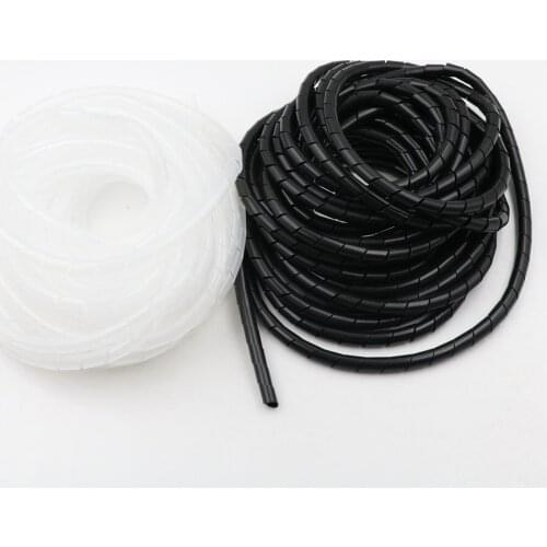 8mm Wire Spiral Wrap Sleeving Band Black White Tube Cable Wire Protector