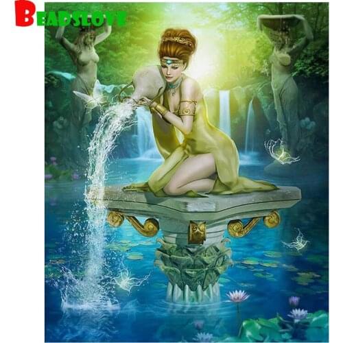 Full square 5d Diamond Painting Aquarius Zodiac Star sign Embroidery with Diamonds Cross Stitch Rhinestone room decor