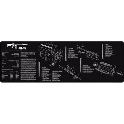 AR-15 AK47 870 Glock Gun Cleaning Rubber Mat 36"x12" Non-Slip Cleaning Mat with Parts Diagram and Instructions Armorer Bench Mat