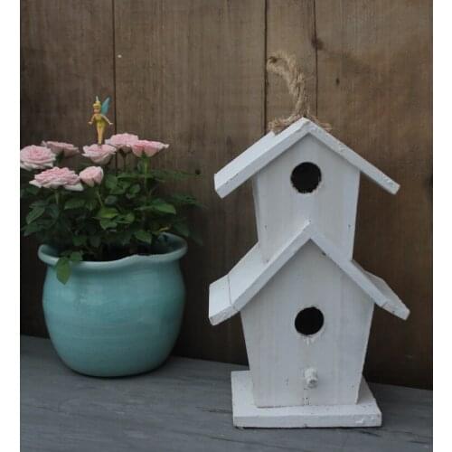 Countryside Handmade Antique White Birdhouse Wooden
