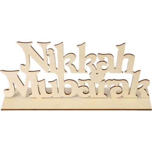 Nikkah Mubarak Wooden Sign Plaque Art DIY Alphabet Ornaments Home Decoration Craft Desktop Table Ornament #420