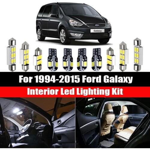 For Ford Galaxy WGR WM 1994-2015 White Canbus Interior LED Light Kit Vehicle Dome Map Reading Light Bulbs Car Lamp Accessories