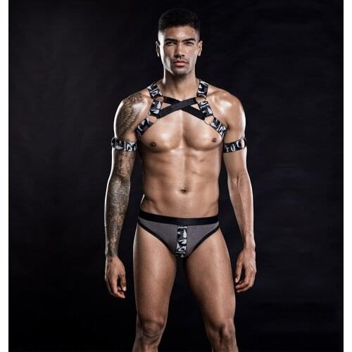 Men Erotic Uniform Men Gay Role Playing Costumes Sexy Lingerie Set Adult Bar Performance Bondage Show Sexy Lingerie Temptation