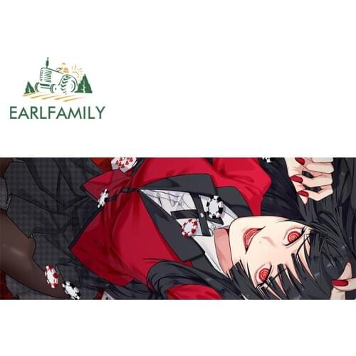 EARLFAMILY 13cm x 5.2cm for Kakegurui Yumeko Car Stickers Cartoon Fashionable Decals Creative Windows Trunk Decor Car Label