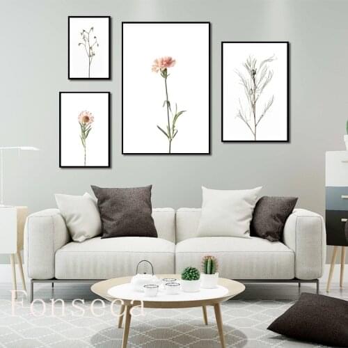 Elegant Flowers Vegetation Print Modern Minimalist Posters Nordic Style Wall Art Botanical Canvas Painting Home Decoration
