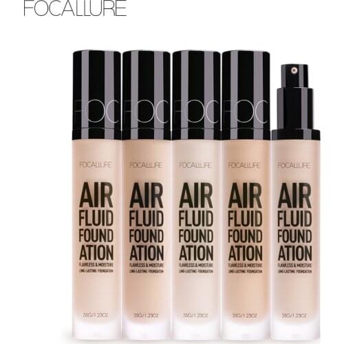 FOCALLURE New AIR FLUID FOUNDATION Moisturizing Natural Foundation Base Long Lasting Waterproof Women Makeup