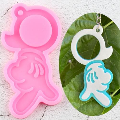 Disney Mickey Hand Keychain Mold DIY Necklace Silicone Epoxy Resin Molds Craft Keyring Pendant Jewelry Keychains Mould