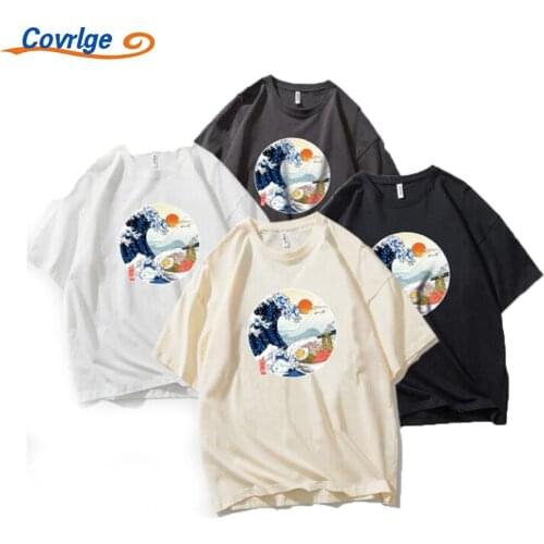 Covrlge Short-sleeved T-shirt Mens Print Loose Trend Wild Casual Clothes Men Tide Brand Summer Cotton Daily Clothing MTS705