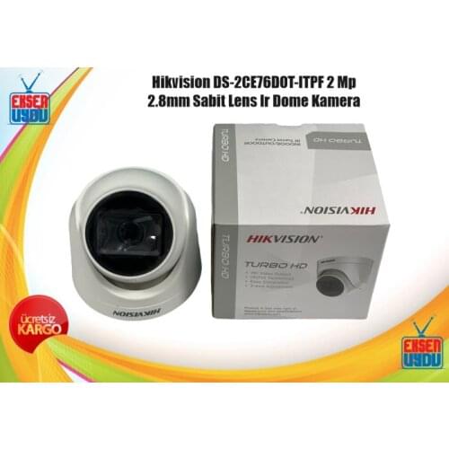 Hikvision DS-2CE76D0T-ITPF 2 Mp 2.8mm Fixed Lens Ir Dome Camera-Dome Indoor Security Camera