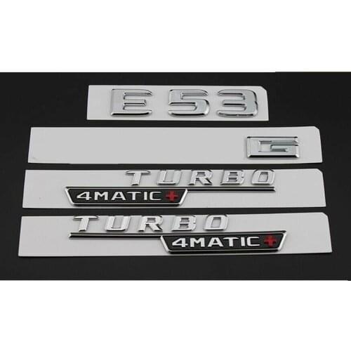 Chrome E53 FOR A M G TURBO 4MATIC+ Trunk Fender Badges Emblems