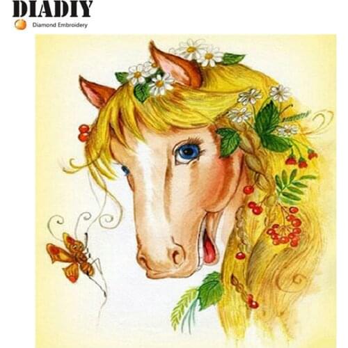 Diamond painting cross stitch horse icon resin square drill full rhinestone diamond embroidery icon home decor painting