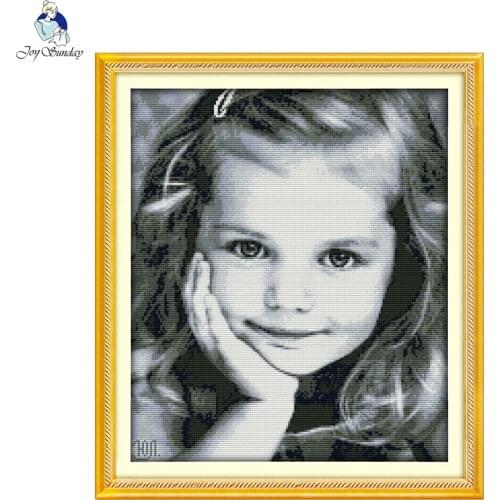 Childlike Paintings Aida Canvas Counted Cross Stitch DIY 14CT and 11CT For Embroidery Home Decor Needlework Cross-stitching Set