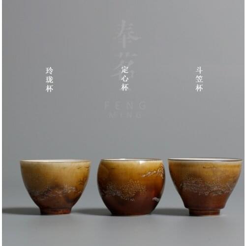 Paint Lotus Flowers Retro Ceramic Teacup Handmade Tea Cup Household Chinese Top Quality Designer Cool Coffee Mug Gift For Friend