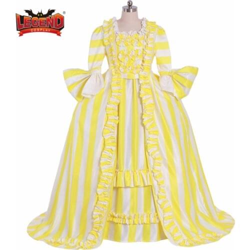 Costumebuy 18th Century Victorian Dress Marie Antoinette Duchess Costume Rococo Baroque Masquerade Ball Gown Yellow Custom Made