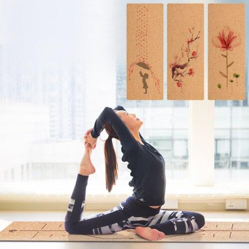 183X65cm Natural Cork Fitness Yoga Mat TPE Non-slip Pilates Exercise Pads Gym Sports Mats Yoga Mats 6mm Anti-crease Odorless