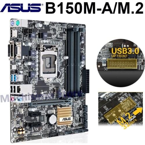 Motherboard Asus B150M-A/M.2 Socket LGA 1151 Core i7 i5 i3 Pentium Celeron Mainboard desktop Original B150 DDR4 64GB M.2 Used