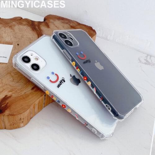 Side Cute Pattern Cute Cases for Iphone 12 11 Pro Max Mini 7 8 Plus X Clear Soft TPU Silicon Case for Iphone Xs Max Xr Cover