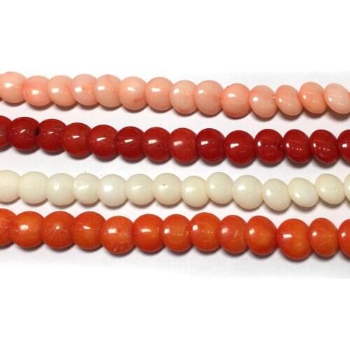 Natural Round Coral Beads Exquisite Loose Beads Multi Style for Jewelry Making DIY Bracelet Necklace Accessories Size 8X8X4mm