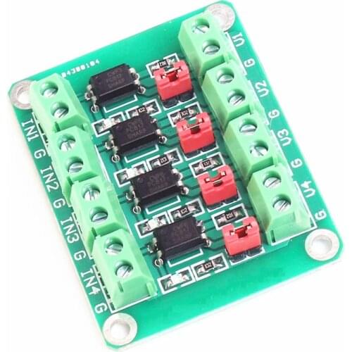 PC817 4 Channel Optocoupler Isolation Board Voltage Converter Adapter Module 3.6-30V Driver Photoelectric Isolated Module PC 817