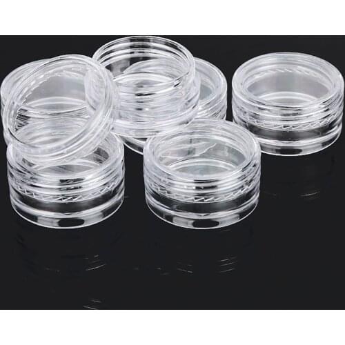 Plastic Jars - 50 Pack Cosmetic Containers with Lids Empty Sample Jars Container for Bead Rhinestone Powder Nail Art Tool