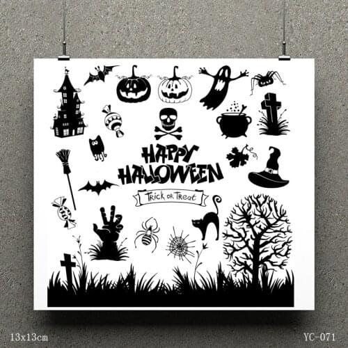 AZSG Halloween death Clear Stamps/seal for DIY Scrapbooking/Card Making/Photo Album Decoration Supplies