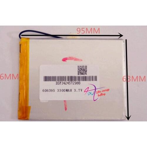 Size 606395 3.7V 3300mah tablet battery with protection board For Tablet PCs PDA Digital Products