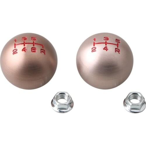 5/6 Lever Speed Manual Car Gear Shift Knob Aluminum Round Ball Shape M10x1.5 Thread For Honda Civic Odyssey Accord