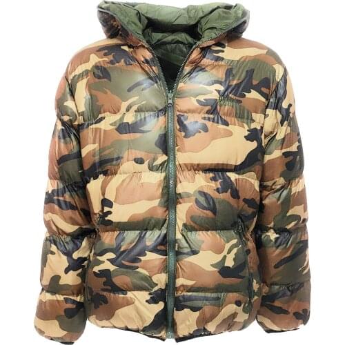 Jacket down jacket quilted padded camouflage camouflage vegetato double faced