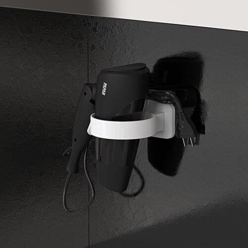 Punch-free Hairdryer Storage Rack Wall Mounted Hair Dryer Holder Shelf for Home Bathroom Dressing Room