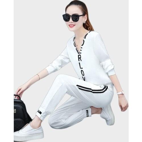 Stylish clothes Lady clothes set autumn Sports running clothes Korean style 2 piece set NEW Sporting suit female factory Outlet