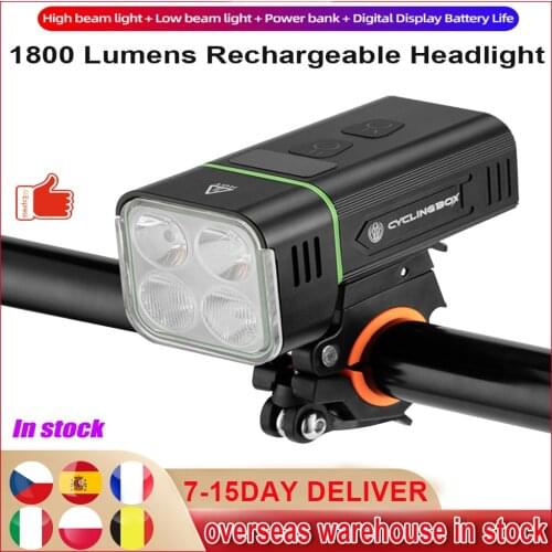 Bike Light IPX5 Waterproof USB Rechargeable LED 5000mAh MTB Front Lamp Headlight Aluminum Ultralight Flashlight Bicycle Light