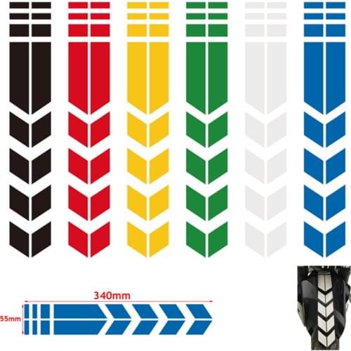 Motorcycle Reflective Stickers Wheel on Fender Waterproof Safety Warning Arrow Tape Car Decals Motorbike Decoration Accessories