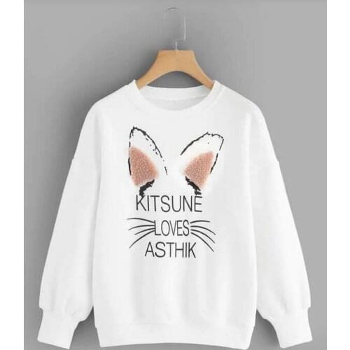 Hoody Kawaii Cat Cartoon Print Woman Sweatshirt With Hooded Harajuku Loose Womens Hoodie Korean Fashion Female Clothes