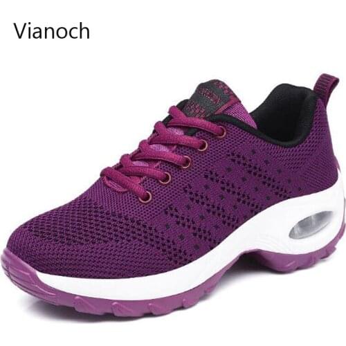 Fashion Women Casual Shoes Lace Up Breathable Mesh Shoes Flats Shoe Woman Size 40 41 42 wo19073
