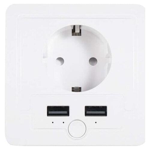 Tuya Smart Europe Wifi Outlet Smart Socket EU with 2 USB 16A Wireless Smart Plug USB Wall Socket EU