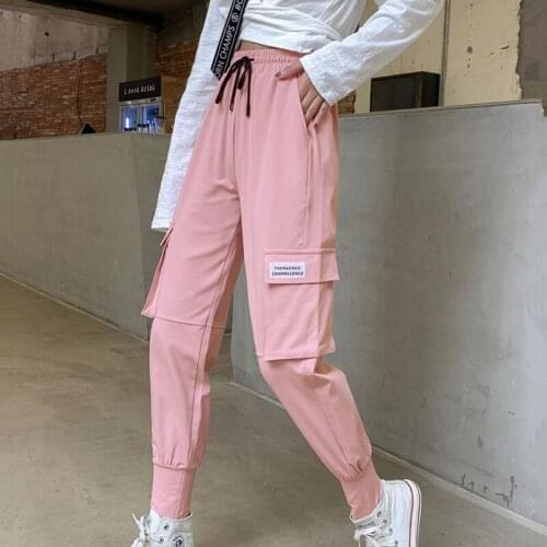 Spring Autumn New Overalls Harem Pants Womens Sports Pants Trousers Pants Women High Waist Loose Jogging Trousers HK286
