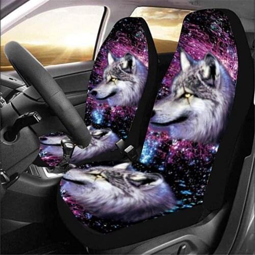 1/2/5pcs Car Seat Cover Wolf Starry Sky Printing Universal Car Seat Set Auto Seat Back Protector Car Accessories Interior