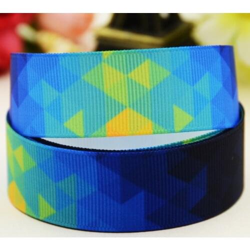 22mm 25mm 38mm 75mm geometric lattice printed Grosgrain Ribbon party decoration 10 Yards X-03606