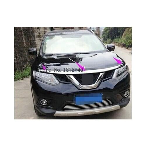 3*ABS Plastic Front Grill Trim Hood lid sticker cover for Nissan Rogue x- trail 2014 2015 2016